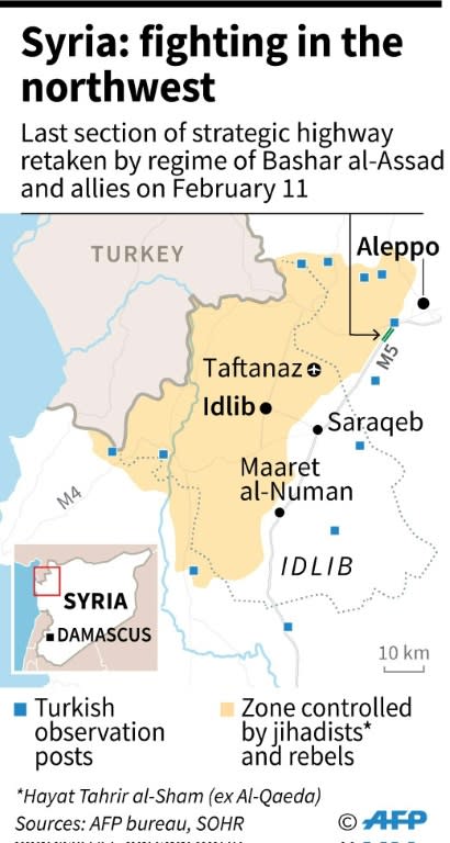Map showing Idlib province in Syria (AFP Photo/)