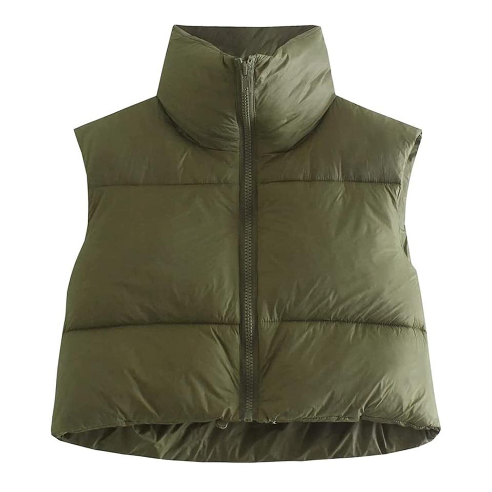 KEOMUD Women's Winter Crop Vest