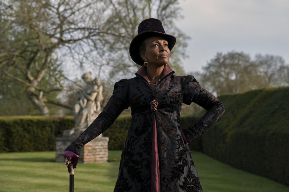 Queen Charlotte: A Bridgerton Story. Adjoa Andoh as Lady Agatha Danbury in episode 102 of Queen Charlotte: A Bridgerton Story. (Netflix)