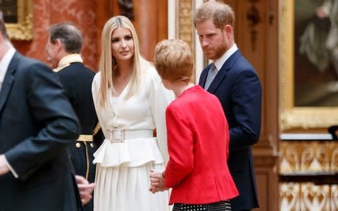 Prince Harry talks to Ivanka Trump - Credit: Tolga Akmen - WPA Pool/Getty Images