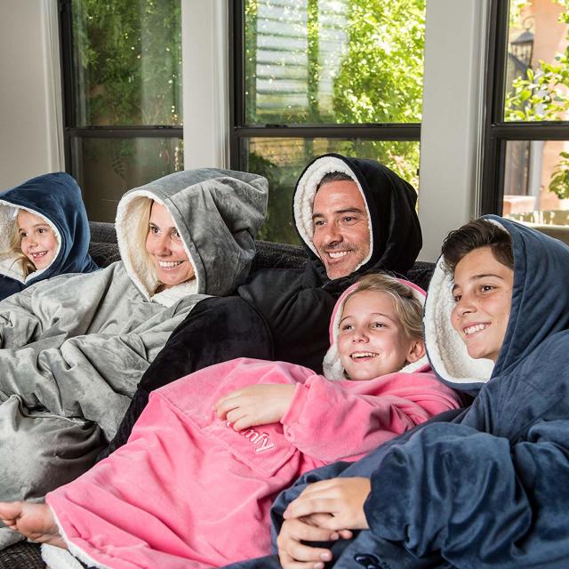 Torn between wearing a sweatshirt or using a blanket? Do both at once with  this hilarious Blanket Sweatshirt