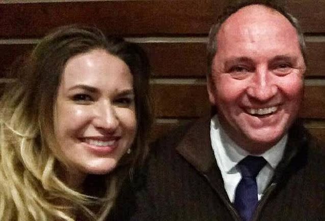 Barnaby Joyce with his former staffer, and soon-to-be mother of his child, Vikki Campion. Source: Facebook