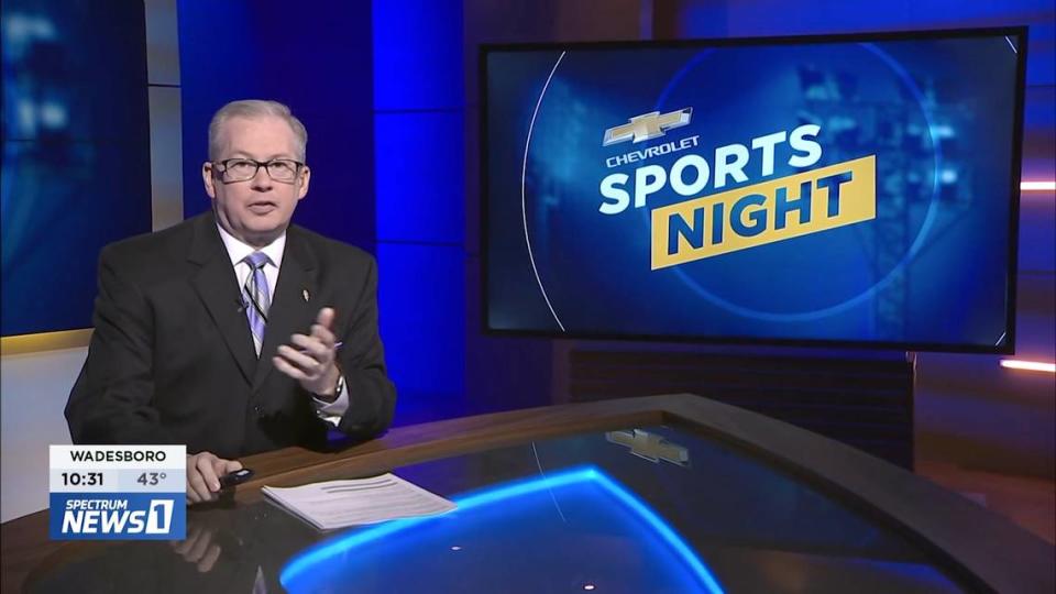 Local sports TV journalist Jason Brown anchors the Chevrolet Sports Night program for Spectrum News prior to his heart transplant. Brown, 51, had his transplant in March 2023 and plans to return to work on Aug. 30, 2023.