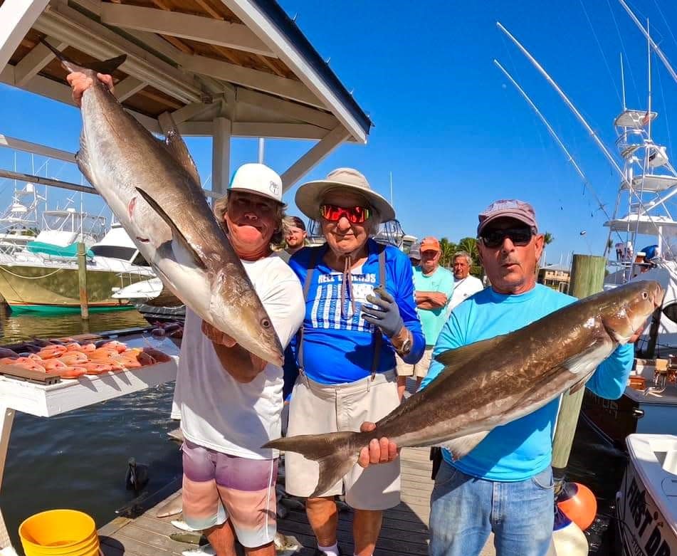 Safari I partyboat Capt. Rocky Carbia said the cobia, like these caught March 2, 2023, have been showing for customers.