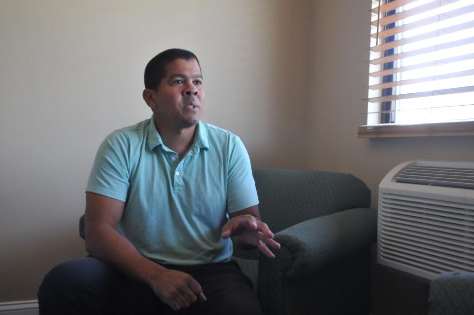 Ilio Perez has been living at the Yarmouth Resort on Route 28 for about a month. He moved out this week after his rent went up from $300 a week to $700. He plans to head to Nantucket where he'll live in makeshift accommodations.
