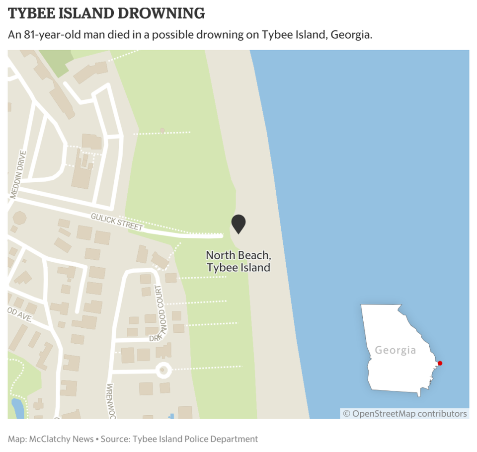 An 81-year-old man died in a possible drowning after he was found floating in the water off a beach in Tybee Island, Georgia, police say.