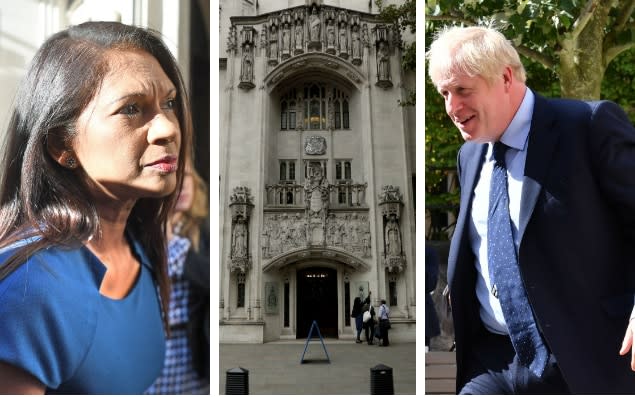 Gina Miller (left) and Boris Johnson (right) who were front and centre this week at the Supreme Court - Bloomberg/PA