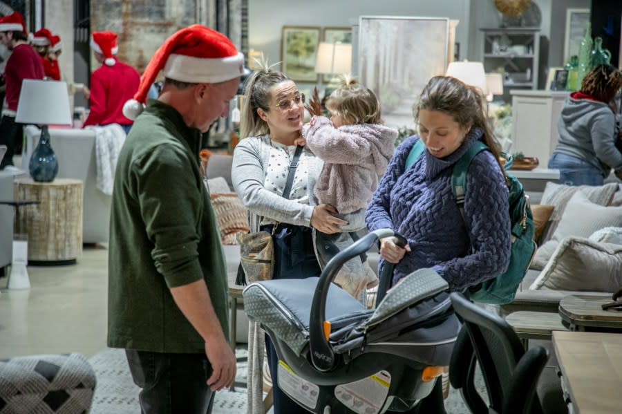 The Angel Tree Christmas Party at Talsma Furniture near Grand Rapids on Nov. 30, 2023. (Michael Buck/WOOD TV8)