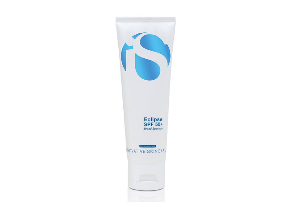 <p>iS Clinical Eclipse SPF 50+, $31, <a rel="nofollow noopener" href="http://www.amazon.com/iS-Clinical-Eclipse-SPF-Sunscreen/dp/B00C7VZ8DY%20" target="_blank" data-ylk="slk:amazon.com;elm:context_link;itc:0;sec:content-canvas" class="link ">amazon.com</a></p>