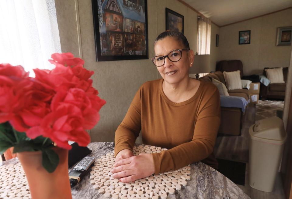 Yvonne Maldonado at her home in New Windsor, New York, on April 18, 2022. Maldonado utilized a chattel loan to pay for her a manufactured home in a mobile home park. Chattel loans usually feature higher interest rates and shorter terms versus traditional mortgages.