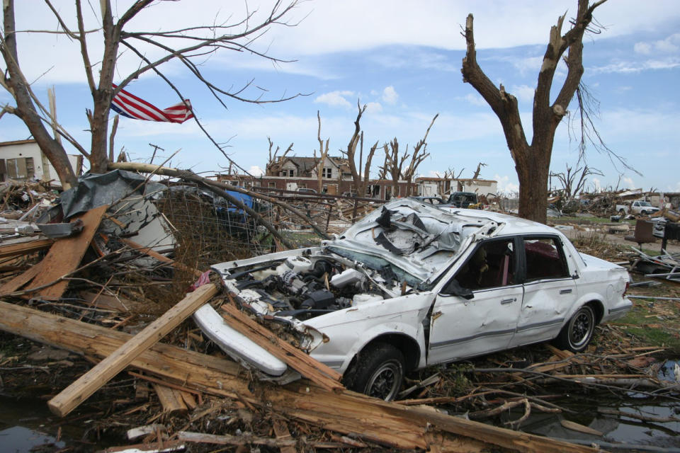 The aftermath of the May 2007 Greensburg tornado left much of the town reduced to bricks and kindling.