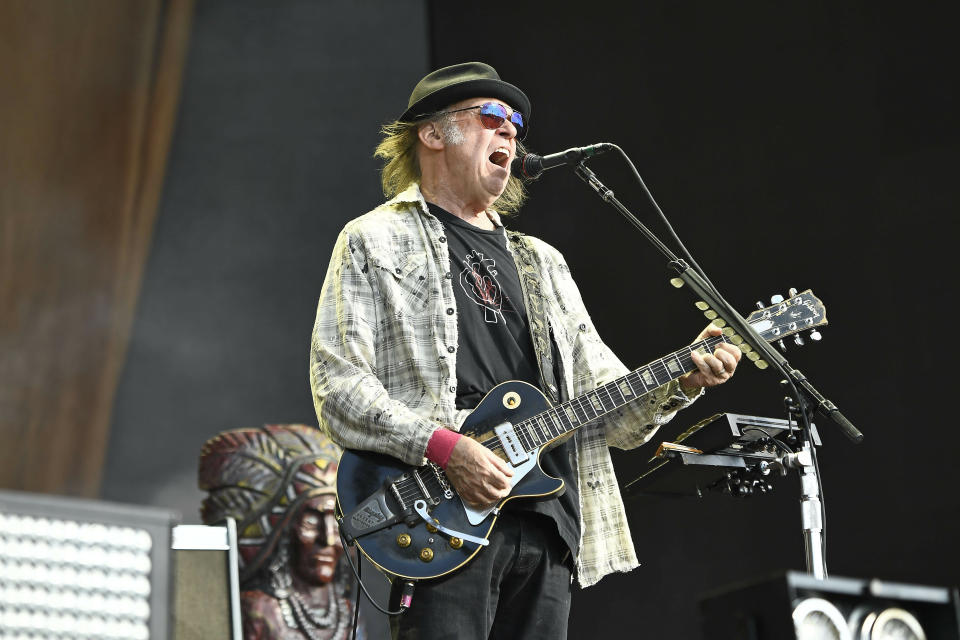 Photo by: KGC-138/STAR MAX/IPx 2019 7/12/19 Neil Young and The Promise of the Real performing at British Summertime 2019, Hyde Park in London.