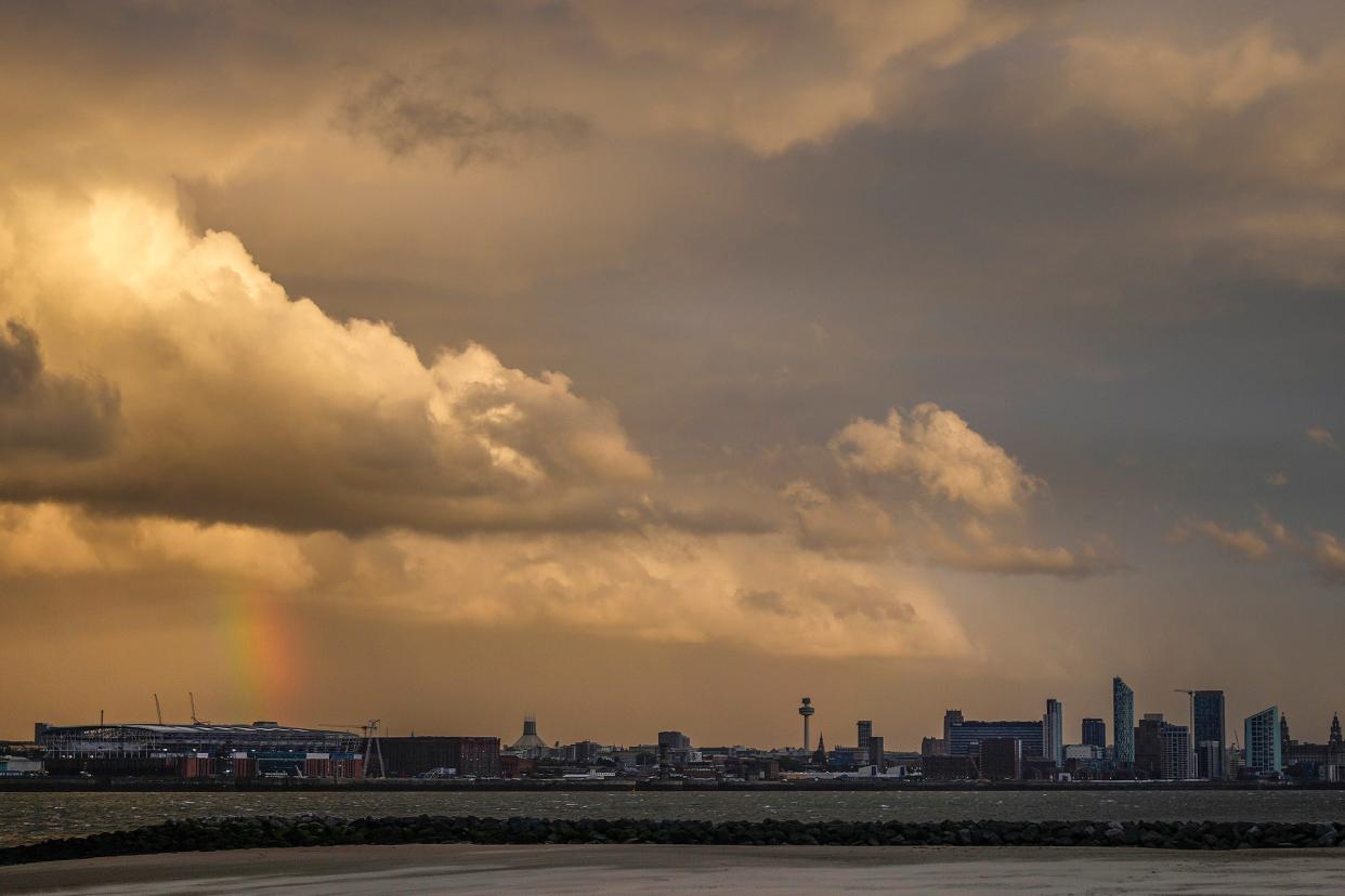 Storm clouds gather over Liverpool and the river Mersey (Getty Images)