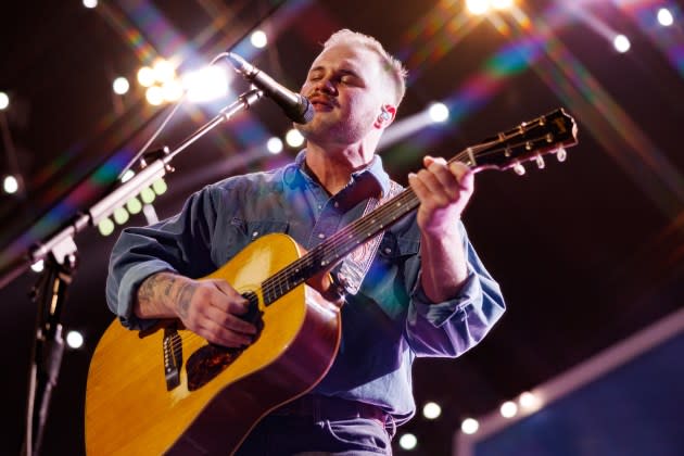 Zach Bryan at the Bud Light Backyard Tour at The Chelsea on February 9, 2024 in Las Vegas, Nevada - Credit: Christopher Polk/Billboard/Getty Images