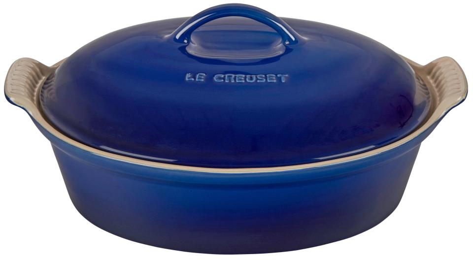 Le Creuset 2.5 quart heritage oval casserole; $90. lecreuset.com