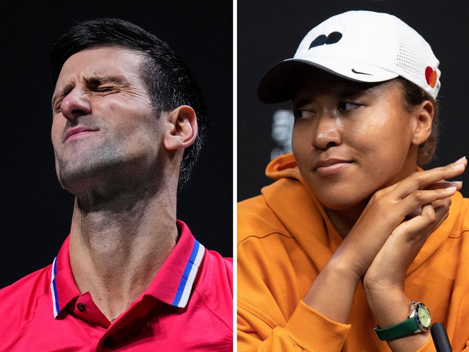 Naomi Osaka and Novak Djokovic.