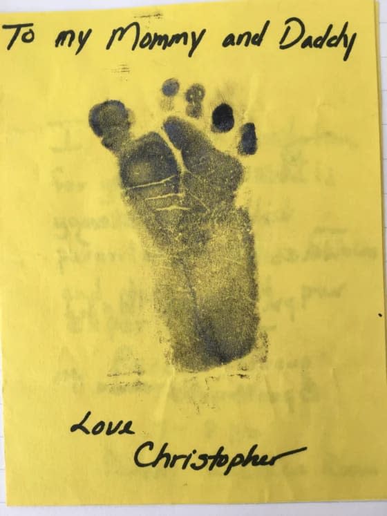 Baby Christopher's footprint, captured for mom Carol Smith by NICU nurses. (Courtesy Carol Smith)