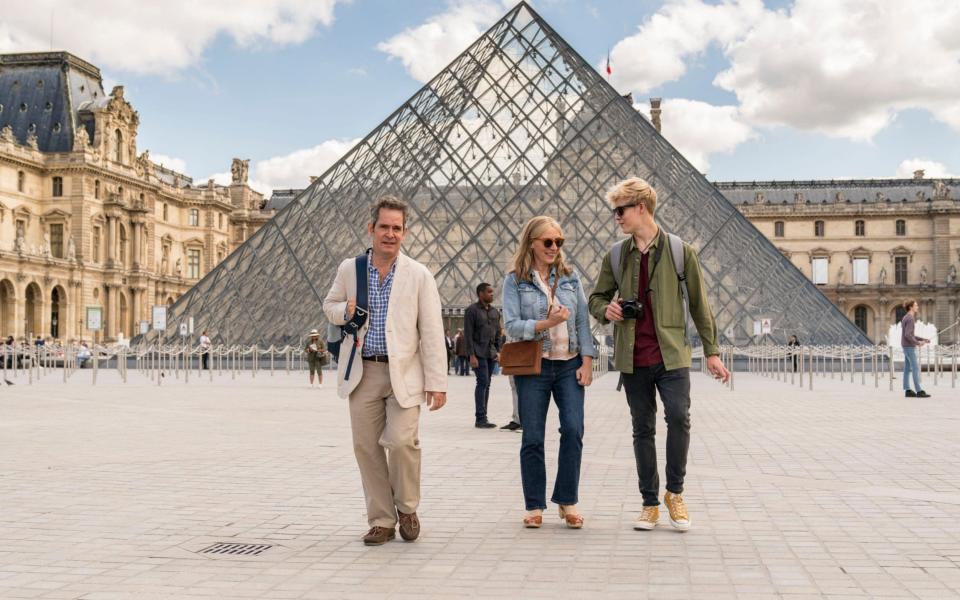 Tom Hollander with Saskia Reeves and Tom Taylor in BBC One's Us - Colin Hutton/BBC