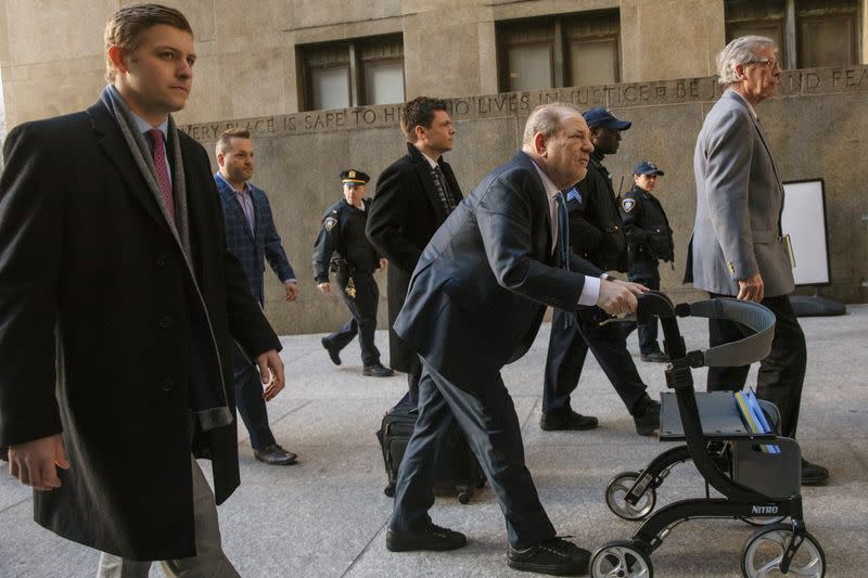 Harvey Weinstein arrives at New York Criminal Court for another day of jury deliberations in his sexual assault trial in the Manhattan borough of New York City