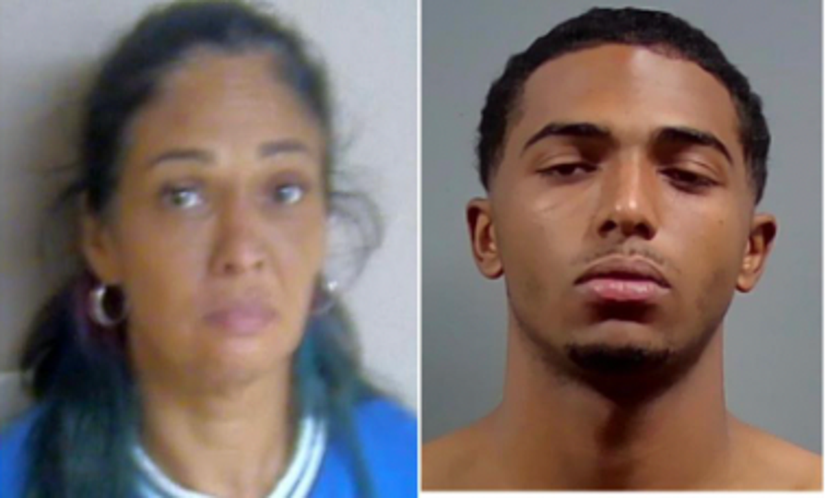 Sheila Agee has been charged for allegedly aiding her son Keith Agee (rigth) murder the mother of his child   (Escambia County Sheriff’s Office/ Washington County Sheriff’s Office)