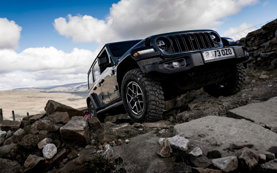 Jeep Wrangler going uphill