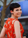 <p>Goodwin does modern mod with her smooth pixie haircut, heavy eyeliner and nude lipstick. (Photo: Jeff Kravitz/FilmMagic)</p>