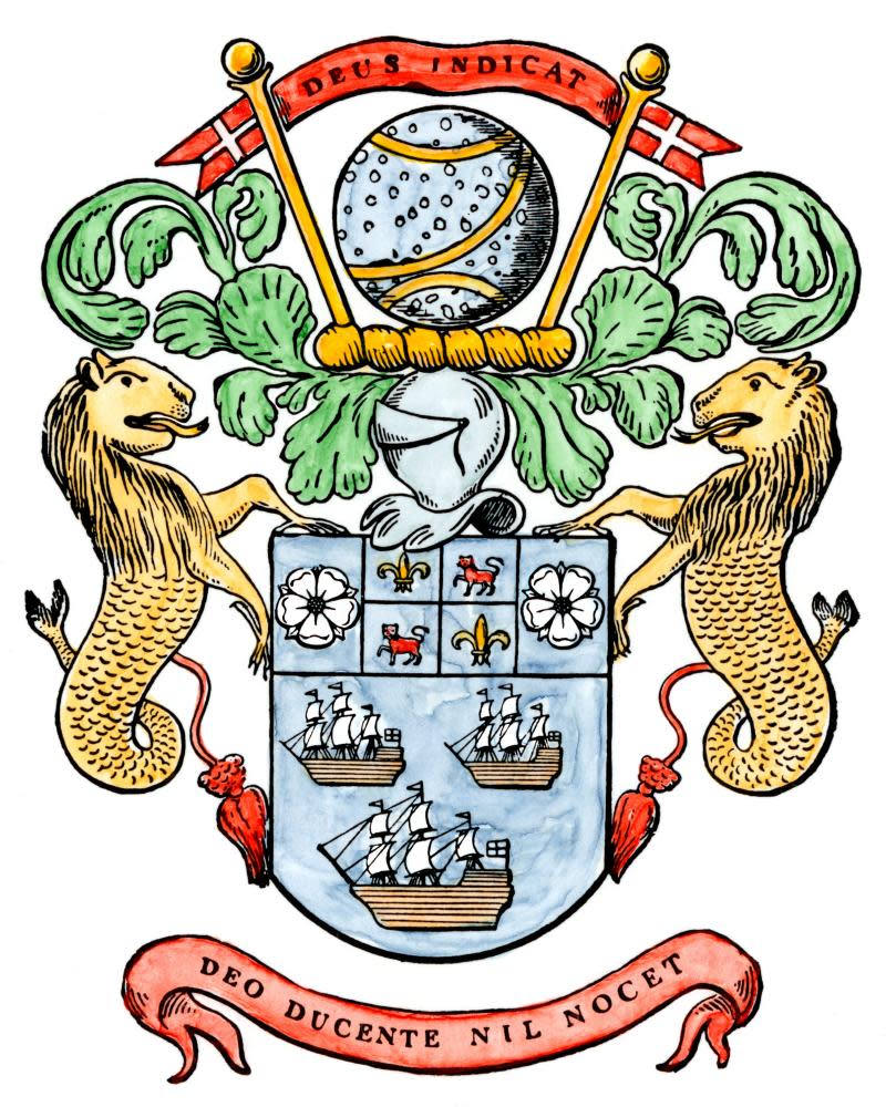 Original coat-of-arms of the East India Company, once the largest corporation in the world