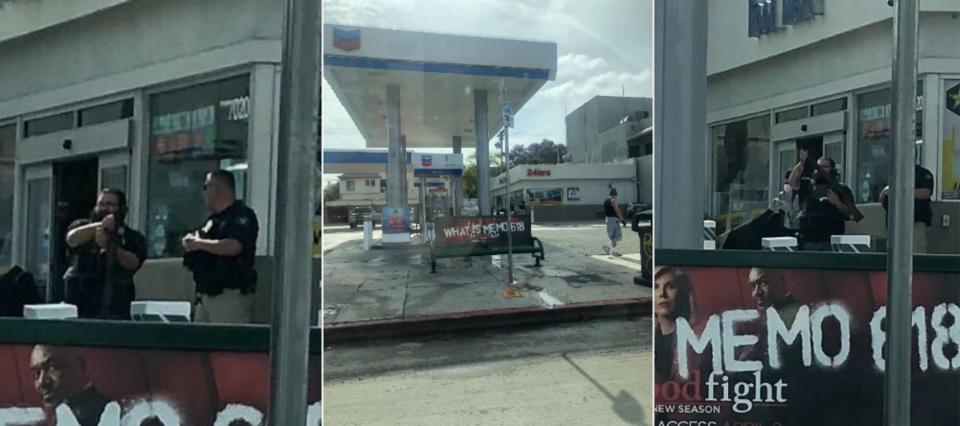 Armed Guard Chevron Station Los Angeles 