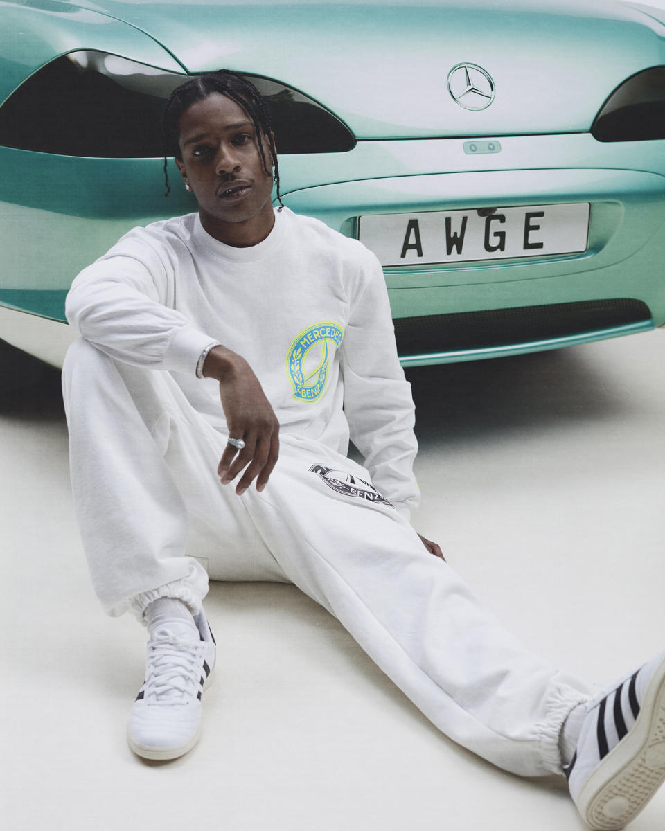 A$AP Rocky sporting his latest drop, AWGE x Mercedes at PacSun. - Credit: Courtesy Photo