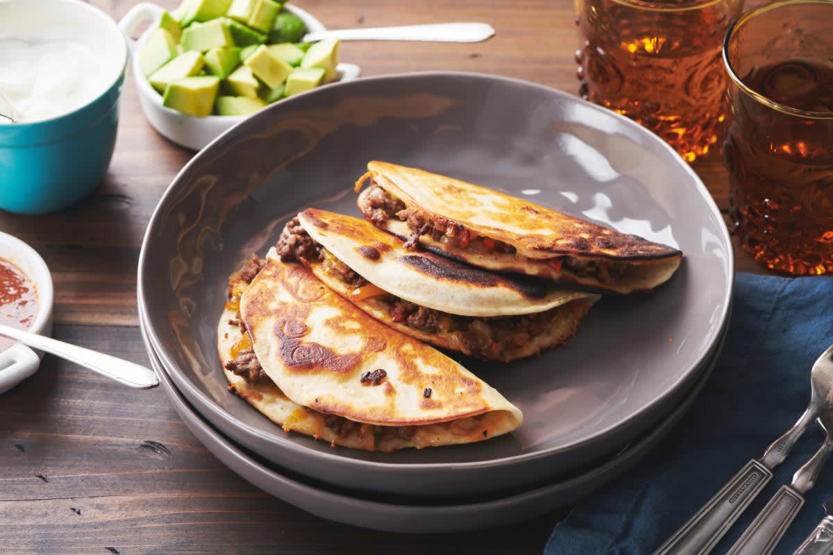 Cheesy Ground Beef and Vegetable Quesadillas (Courtesy of Katie Workman)