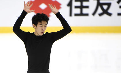 Winner Nathan Chen of the U.S. performs during the men&#39;s free skating at the Finlandia Trophy competition in Espoo, Finland, October 9, 2016. Lehtikuva/Martti Kainulainen/via REUTERS ATTENTION EDITORS - THIS IMAGE WAS PROVIDED BY A THIRD PARTY. FOR EDITORIAL USE ONLY. NO THIRD PARTY SALES. NOT FOR USE BY REUTERS THIRD PARTY DISTRIBUTORS. FINLAND OUT. NO COMMERCIAL OR EDITORIAL SALES IN FINLAND.