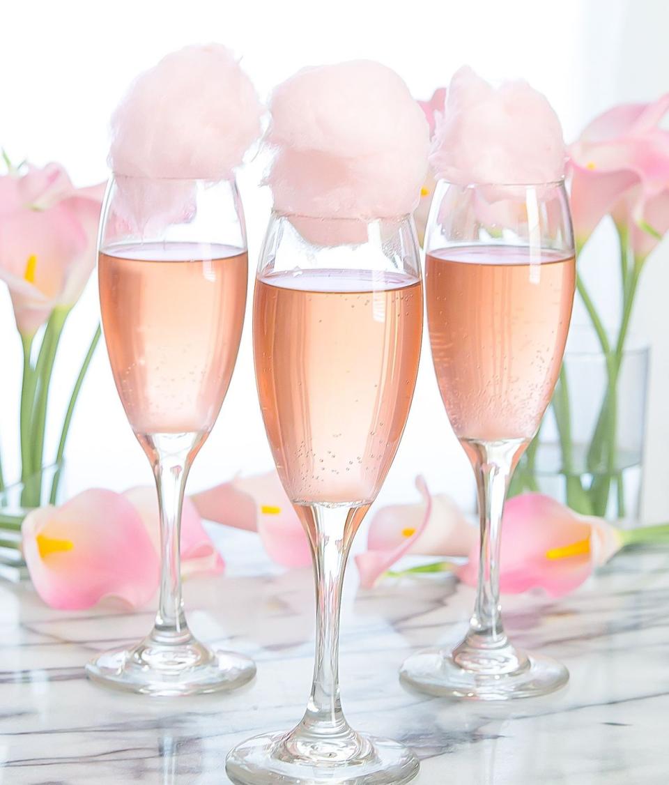 Cotton Candy Champagne Cocktails