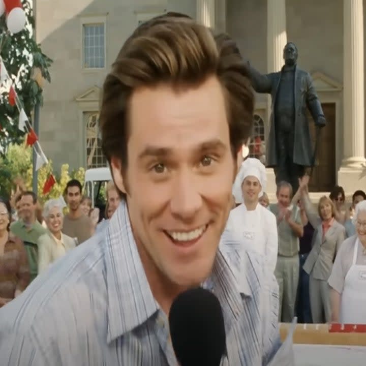 Jim Carrey with a microphone