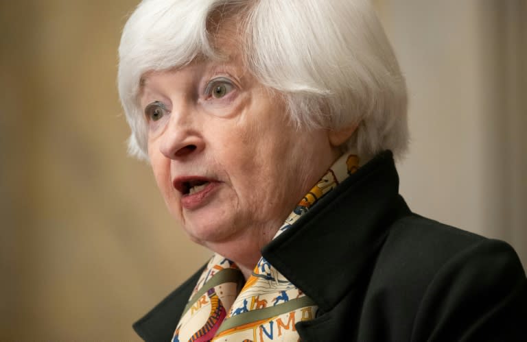 Janet Yellen, Secretary of the Treasury Department, which fined a Bangkok-based firm $20 million for more than 450 possible Iran sanctions violations (SAUL LOEB)