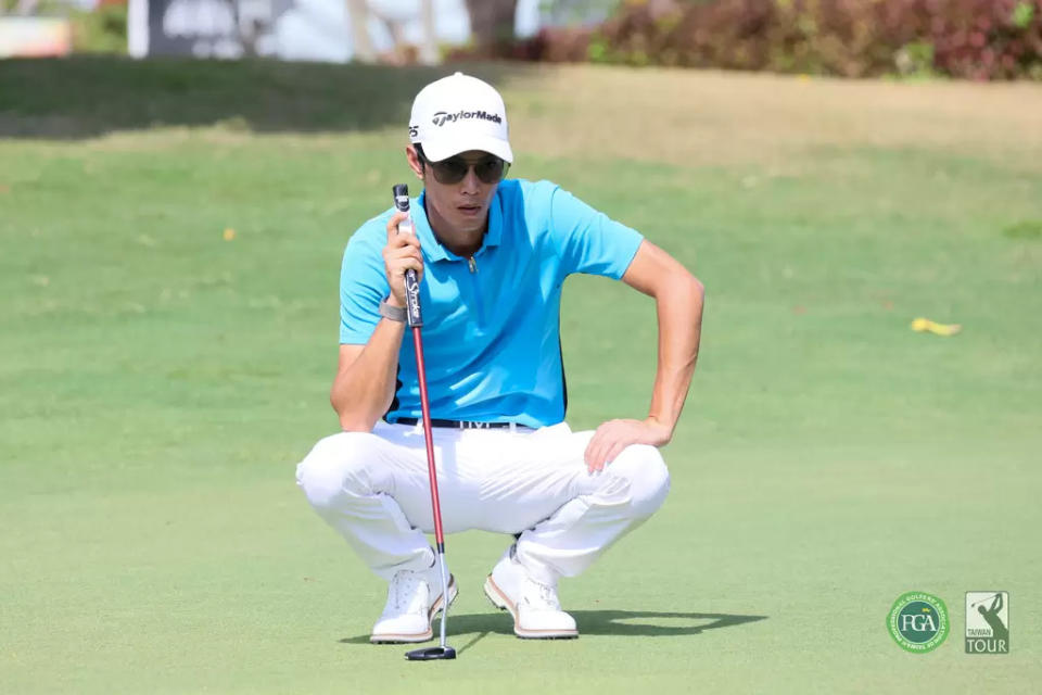 張緯綸以兩回合成績132桿-12暫並列第一。Tpga／林聖凱攝影 