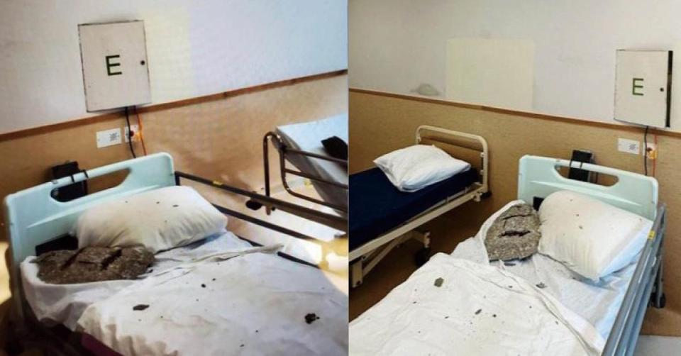 青山醫院一個病房去年11月底有石屎墮下。(Instagram用戶「hanosecretshk」)