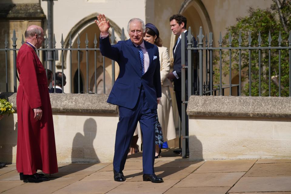 King Charles III leaves Easter service in 2023. (PA)