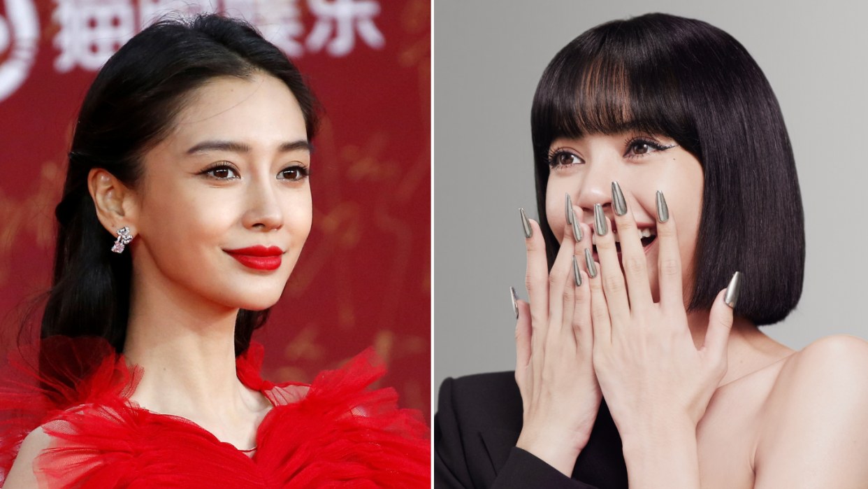 Actor Yang Ying, also known as Angelababy (left) and Lisa from Blackpink. (Photos: Angelababy - REUTERS/Tingshu Wang; Lisa - M.A.C.)