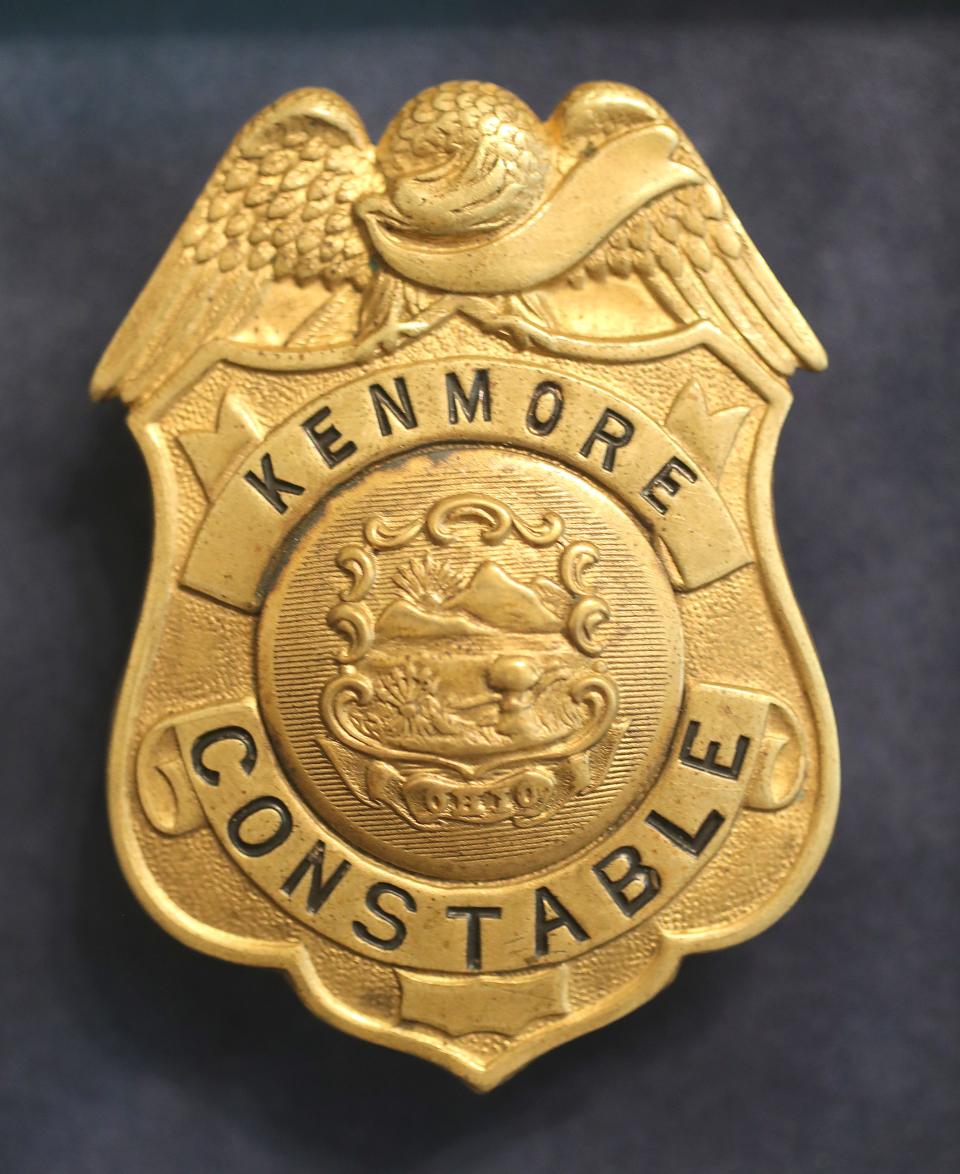 Tom Dye owns a constable’s badge from Kenmore when it was a separate community from Akron.