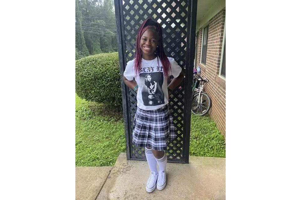 This undated photo provided by the family KeKe Smith shows Shaunkivia Nicole “Keke” Smith, 17. Smith was of four people killed at a shooting at a birthday party in Dadeville, Ala., on April 15, 2023. (Family of KeKe Smith via AP)