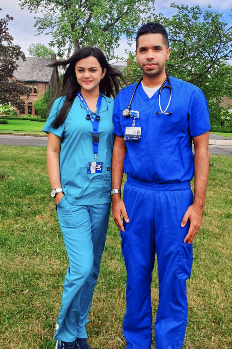 Dr Roshan Jha and his wife. Source: GoFundMe