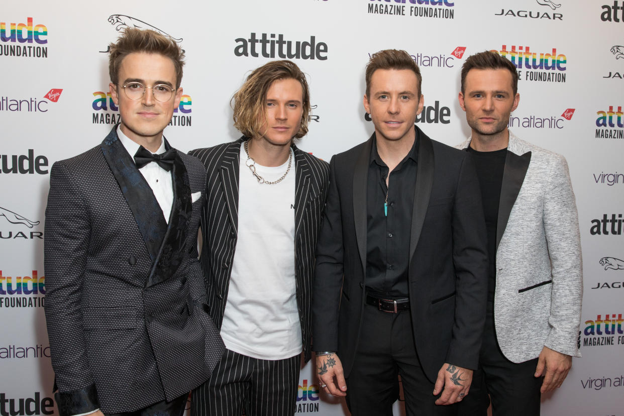 McFly had to get their wallets out when their paintball fight caused damage to the home where they were living. (Phil Lewis/SOPA Images/LightRocket via Getty Images)