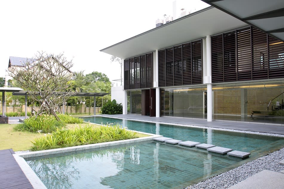 Exterior shot of Belmont Road Good Class Bungalow put up for auction six times