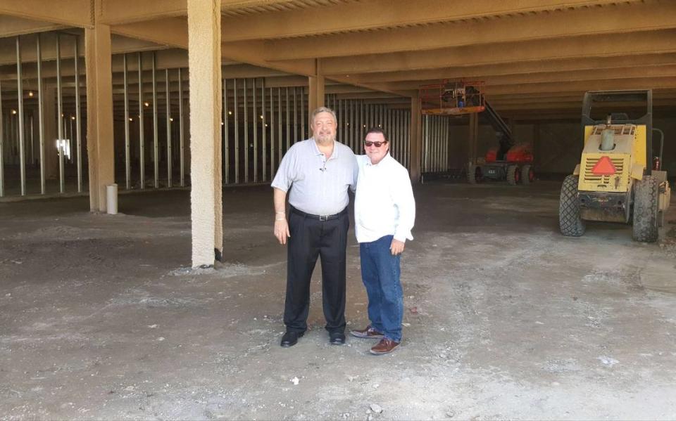 Co-owners Joe Delaney and Louis Terminello where Martini Bar Doral would be built on March 16, 2016. Courtesy to the Miami Herald