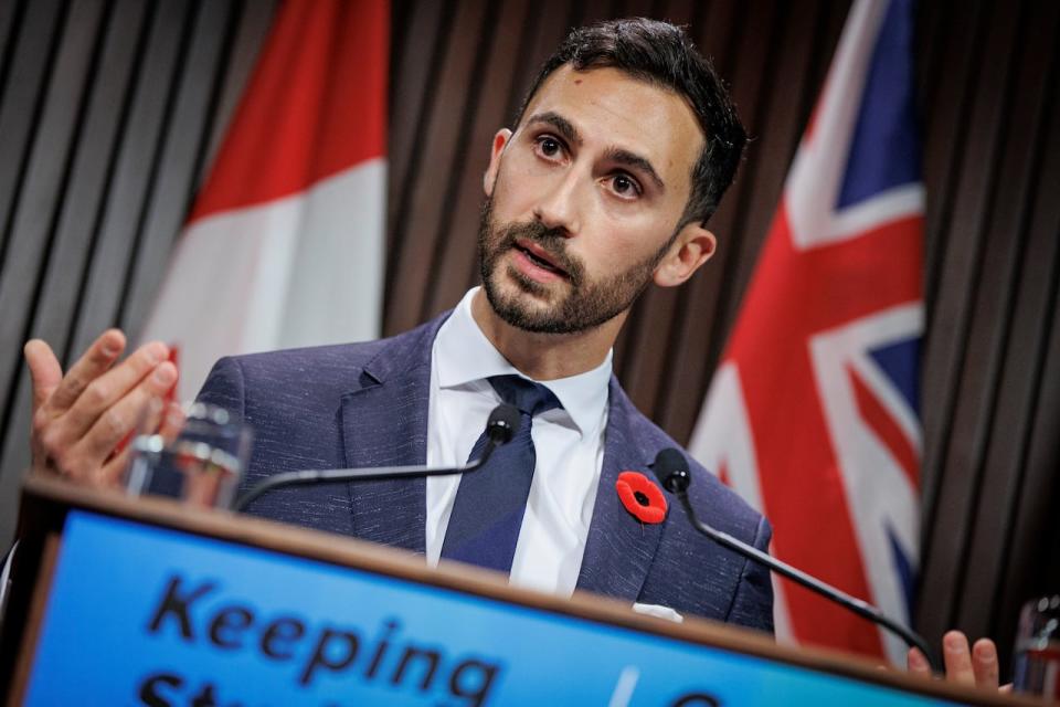 Education Minister Stephen Lecce announced a 'tentative agreement' with the union representing public high school teachers. (Evan Mitsui/CBC - image credit)