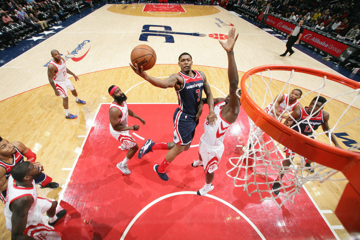 Bradley Beal issued a firm denial that he demanded a trade, but it’s hard to put much stock into it. (Getty)