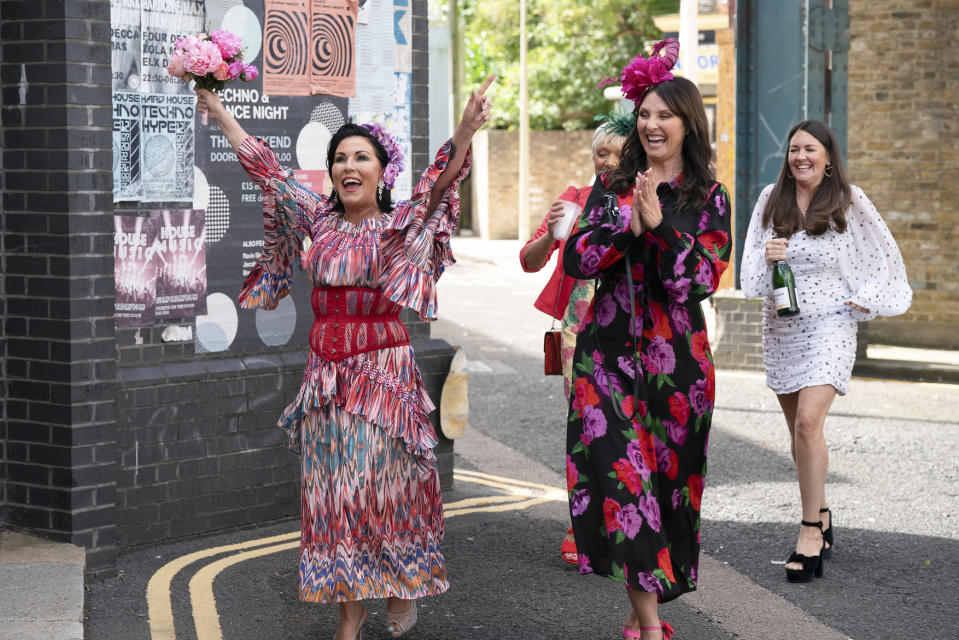 EastEnders,20-09-2023,6771,Kat Moon (JESSIE WALLACE);Jean Slater (GILLIAN WRIGHT);Honey Mitchell (EMMA BARTON);Stacey Slater (LACEY TURNER),*****EMBARGOED TILL TUESDAY 12TH SEPTEMBER 2023*****, BBC, Jack Barnes/Kieron McCarron