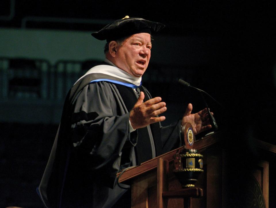 William Shatner, famed for playing Captain Kirk on Star Trek, spoke to graduates of the New England Institute of Technology in 2018. This year, actors Viola Davis and Rita Moreno will join the list of Hollywood stars to give college commencement addresses in Rhode Island.
