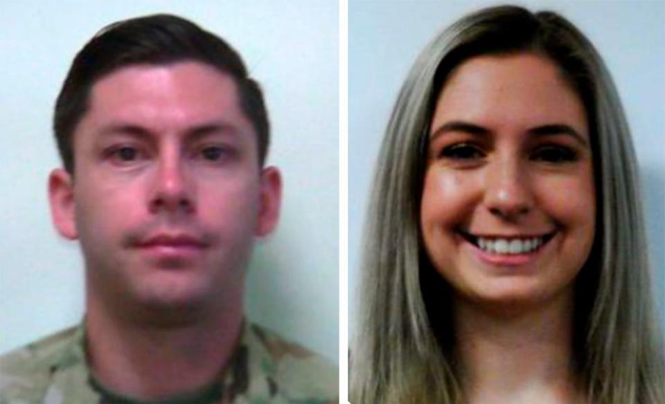 These images provided by the New York State Division of Military and Naval Affairs show New York Army National Guard Chief Warrant Officers 2 John Grassia and Casey Frankoski. Both members of the New York National Guard died March 8, 2024 during a helicopter crash near the U.S.-Mexico border.