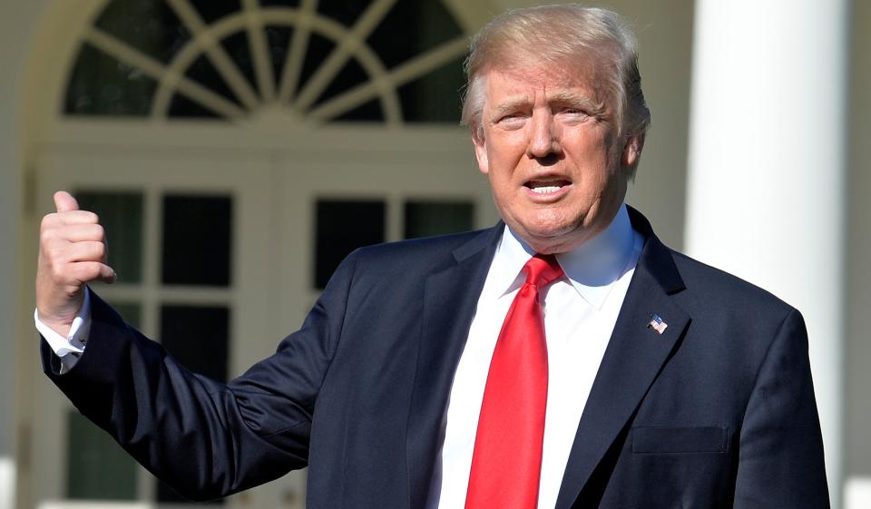 U.S. President Donald Trump&nbsp;speaks about the bombing in London as he attends a photo opportunity in the Rose Garden of the White House on Sept. 15, 2017. (Photo: MIKE THEILER/Getty Images)